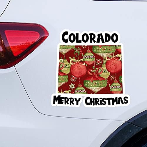 Colorado Ev Devlet Noel Çıkartmaları Merrry Noel Colorado Haritası Araba Çıkartması Noel Dekorasyon Pencere Çıkartması