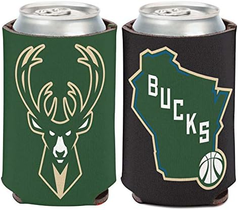 Fanatikler NBA Milwaukee Bucks Eyaleti 1'li Paketi 12 oz soğutabilir. (Katlanabilir, 2 Taraflı Tasarım)