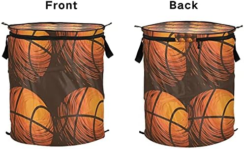 Spor Basketbol Fermuarlı Kapaklı Açılır Çamaşır sepeti Kulplu katlanır çamaşır sepeti Katlanabilir Depolama Sepeti