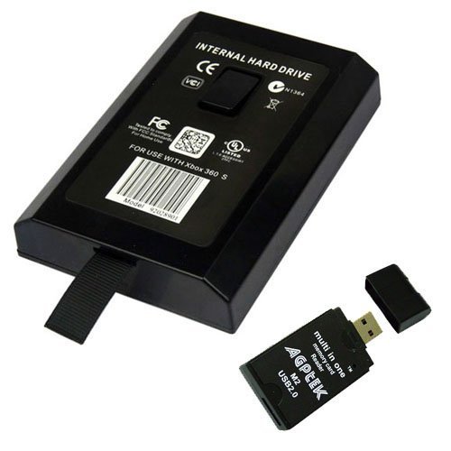 USB 2.0 AGPtek Hepsi Bir Arada Kart Okuyucu ile Microsoft Xbox 360 Slim için 250G HDD Sabit Disk Sürücüsü