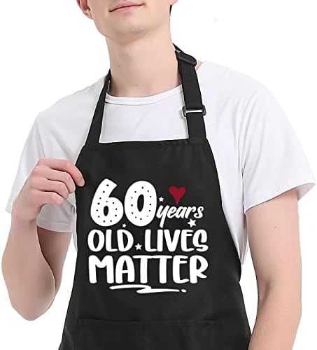 OzosKeiw 60th doğum günü hediyesi için Erkek Kadın, Mutfak cepli önlük, Pişirme BARBEKÜ Parti Süslemeleri için Baba