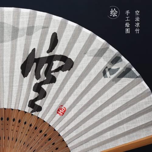XIALON 1 adet 22 cm Fan yelpaze Çin Tarzı Pamuk Kenevir Bambu Fan Bambu El Yapımı Klasik Retro Tarzı