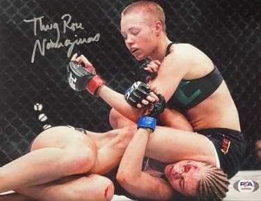 Thug Rose Namajunas imzalı UFC 8x10 Fotoğraf-PSA (vs Paige VanZant) - İmzalı UFC Fotoğrafları
