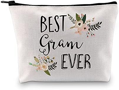 GJTIM Gram doğum günü hediyesi En İyi Gram Hiç Hediye Alıntı Makyaj fermuarlı kılıf çanta Büyükanne Kozmetik Çantası