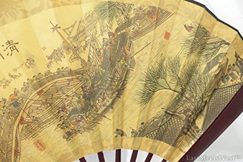 EastMeetsWest Vintage Çin Sarayı Kumaş Kaplı Kağıt Bambu El yelpaze Duvar Sanatı Ev Dekorasyon
