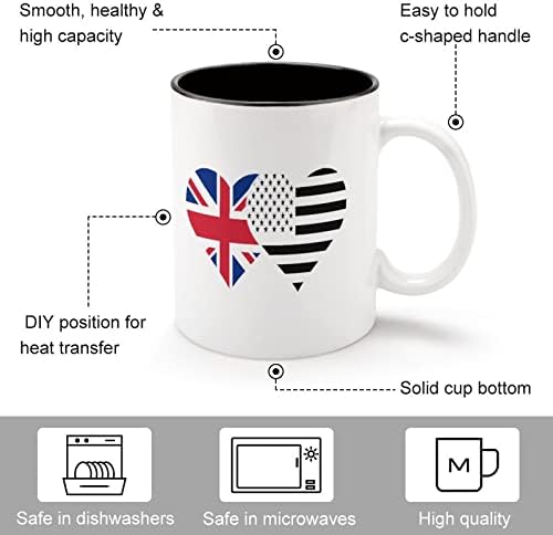 İngiliz Bayrağı ve Amerikan Bayrağı Seramik Kupa kahve bardağı çay bardağı Tasarım Hediye Komik Sevimli Baskılar Ofis