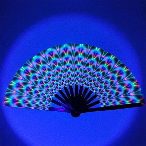 Taşınabilir Degrade Renkli UV Floresan yelpaze El Yapımı Dans Partisi El Dekorasyon Karnaval Büyük Duvar Bambu Fan