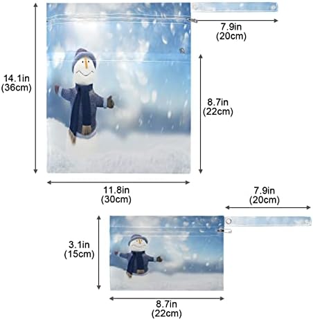 ZZXXB Noel Kardan Adam Kar Su Geçirmez Islak Çanta Kullanımlık Bez Bebek Bezi Islak Kuru fermuarlı çanta Cep Seyahat