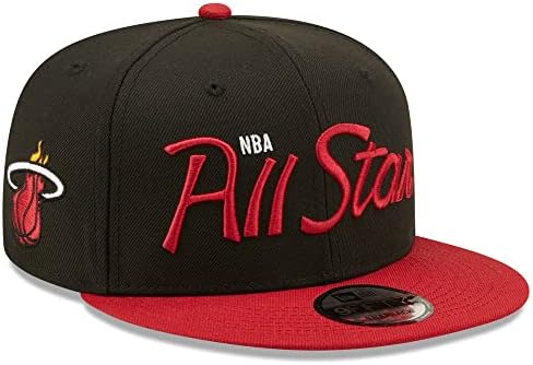 Yeni Dönem Miami Heat 9 ELLİ 2022 All-Star Oyun Senaryosu Snapback Şapka, Ayarlanabilir Kap Siyah Kırmızı