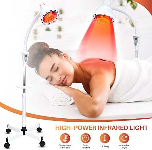 QAIHOE kızılötesi ışık tedavisi lambası, 275W yakın kırmızı kızılötesi ısı lambası Rahatlatmak için eklem ağrısı ve