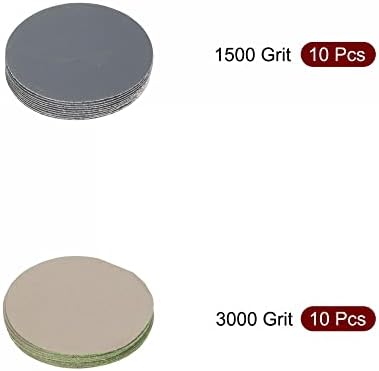 uxcell 3 İnç cırt cırt Zımpara Diskleri 1500/3000 Grit Silisyum Karbür Kum Kağıtları ıslak Kuru Parlatma 20 Adet
