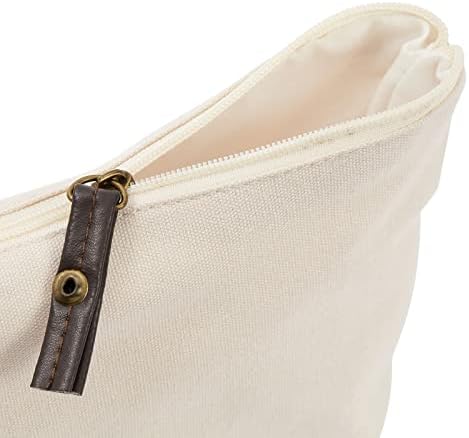 Glamlily 6 Paket Küçük Tuval Makyaj fermuarlı çantalar Kadınlar için, 3 Tasarımlar (Beyaz, 8x4x6 İnç)