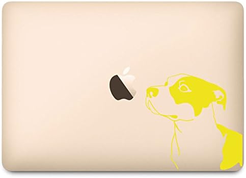 12 Dizüstü Bilgisayar için Sarı Pitbull Köpek Irkı Koklama Elma Çıkartması