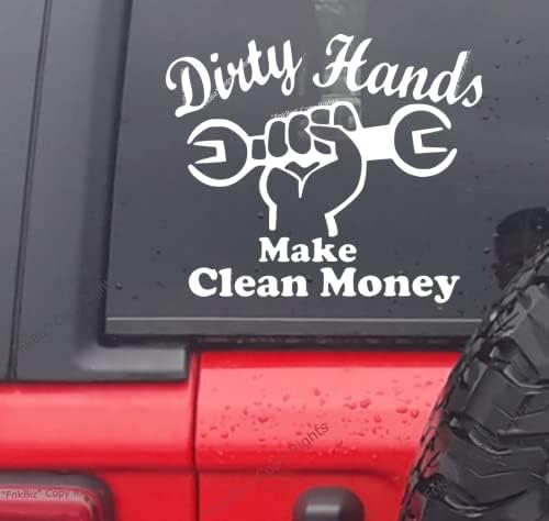 Kirli Eller Temiz Para Sticker Mekanik Yaşam Çıkartması vinil yapışkan Arabalar için Kamyon Van Alet Kutusu Dizüstü