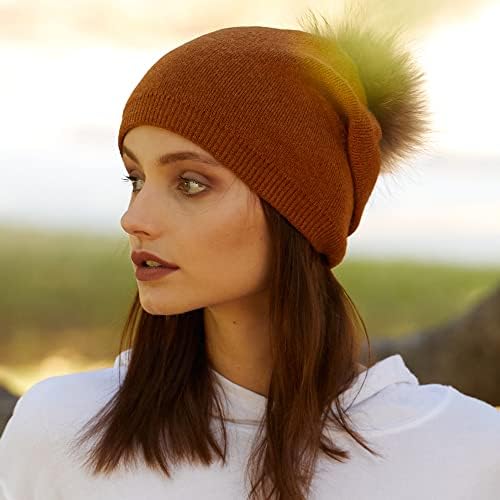 VİRGİNİA KURT Indie Şapka-Kış Bere Şapka Kadınlar için-Faux Kürk Pom Pom örgü şapkalar-Yumuşak Sıcak Kalın Örgü Kafatası