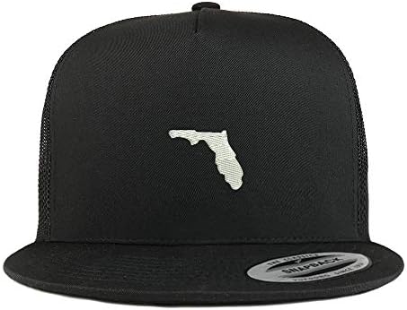 Trendy Giyim Mağazası Flexfit XXL Florida Eyaleti İşlemeli 5 Panel Flatbill Kamyon Şoförü file şapka