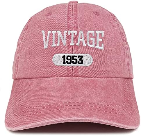 Trendy Giyim Mağazası Vintage 1953 işlemeli 70. Doğum Günü Yumuşak Taç Yıkanmış Pamuklu şapka