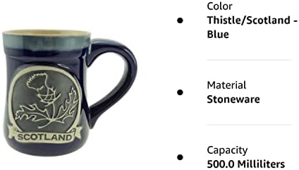 Kahve veya Bira için Glen Appin Seramik Kupa İskoçya Seramik Kupa 16,9 oz (500 ml) (Kelt Çemberi - Mavi)