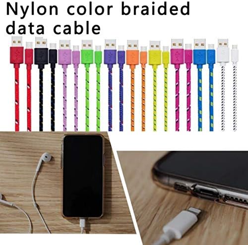 profectlen-ABD Renkli Naylon Örgülü mikro USB kablosu Data Sync USB şarj aleti android için kablo Telefon USB Mikro