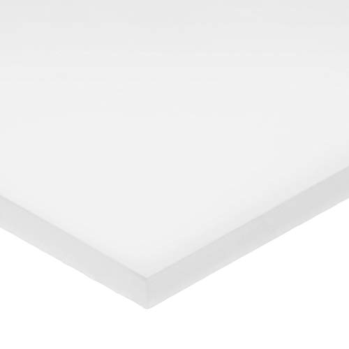 Delrin Asetal Homopolimer Plastik Levha, Beyaz, 1-3 / 4 inç Kalınlığında x 24 inç Genişliğinde x 24 inç Uzunluğunda