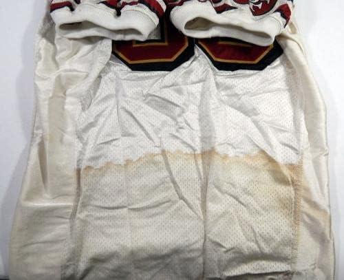 2000 San Francisco 49ers Jeff Posey 96 Oyun Verilmiş Beyaz Forma 48 DP46982-İmzasız NFL Oyunu Kullanılmış Formalar