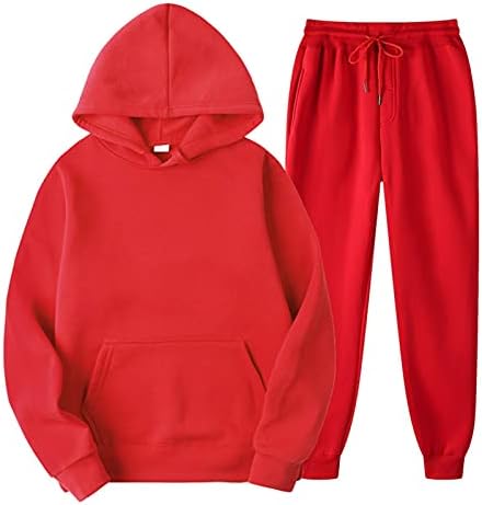MMyydds Erkek / Kadın Spor Giyim Hoodies + Streetwear Takım Elbise, Sweatshirt, Eşofman Altı (Kırmızı Renk Takım Elbise,