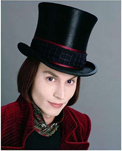 Johnny Depp Willy Wonka olarak Kafa Vuruşu Gülümseme 8 x 10 inç Fotoğraf
