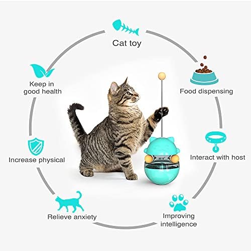YLAST Kedi Tumbler Aperatif Topu, İnteraktif Kedi Maması Dağıtım Oyuncak Topu Kedi Maması Dağıtım Topu Plastikten