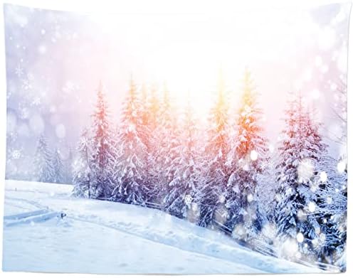CORFOTO 9x6ft Kumaş Renkli Kış Orman Zemin Retro Kar Çam Ağaçları Kış Manzara Fotoğrafçılığı Arka Plan Çocuklar için
