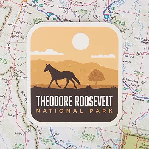 Vagabond Kalp Theodore Roosevelt Ulusal Parkı Çıkartması-Hava Koşullarına Dayanıklı Vinil Hatıra Çıkartması
