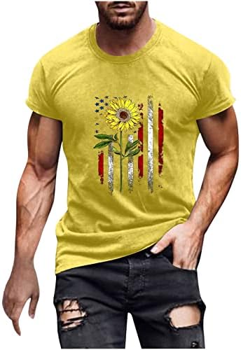 lcepcy Amerikan Bayrağı Baskılı T Shirt Erkekler için Rahat Kısa Kollu Ekip Boyun Vatansever Gömlek 4rh Temmuz Tshirt