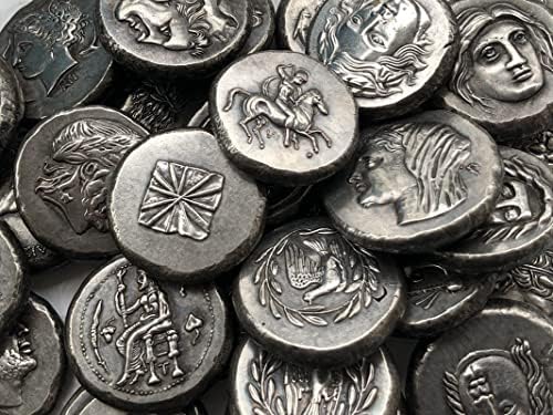 Yunan Paraları Pirinç Gümüş Kaplama Antika El Sanatları Dış Hatıra paraları Düzensiz Tip 107