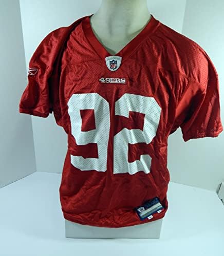 2011 San Francisco 49ers Will Tukuafu 92 Oyunu Yayınlandı Kırmızı Antrenman Forması XL 90 - İmzasız NFL Oyunu Kullanılmış