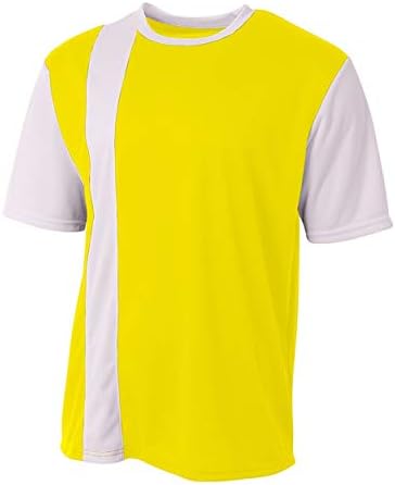 A4 Spor Güvenliği Sarı / Beyaz Şerit Gençlik Orta Futbol Forması