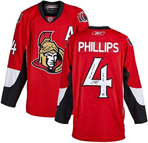 Chris Phillips Ottawa Senatörleri İmzalı ve Tarihli Son Maç Reebok Forması / 44-İmzalı NHL Formaları