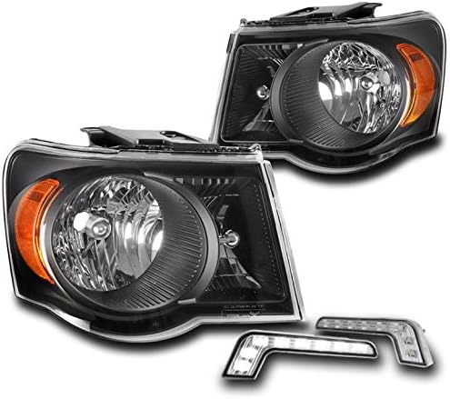 ZMAUTOPARTS yedek farlar farlar siyah 6.25 beyaz LED DRL ışıkları 2007-2009 Chrysler Aspen