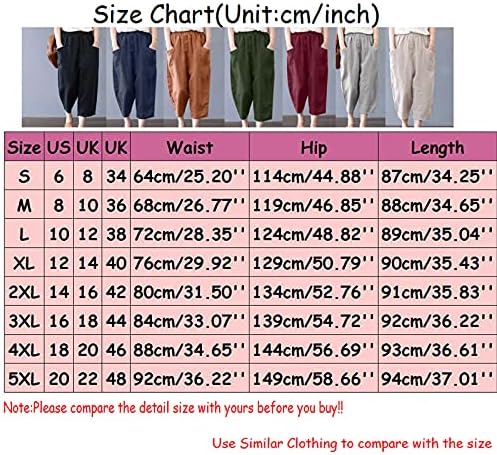 OVERMAL kadınlar Casual düz cepler katı geniş bacak gevşek pantolon Keten uzun Pantolon