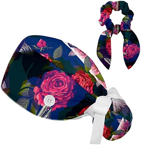 Düğmeli Ayarlanabilir Pembe Çiçekler Flamingo Kabarık Şapka Bodur Şapka