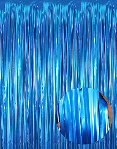 MÜDAVİM 3.2 ft x 9.8 ft Metalik Tinsel Folyo Saçak Perdeleri Parti fotoğraf arka fonu Parti Flamalar Doğum Günü, Mezuniyet,Yeni