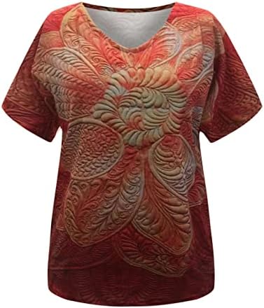 Yaz Sonbahar Kısa Kollu Üst T Shirt Kız Giyim Moda Pamuk V Yaka Grafik Gevşek Fit Brunch Bluz 55 55