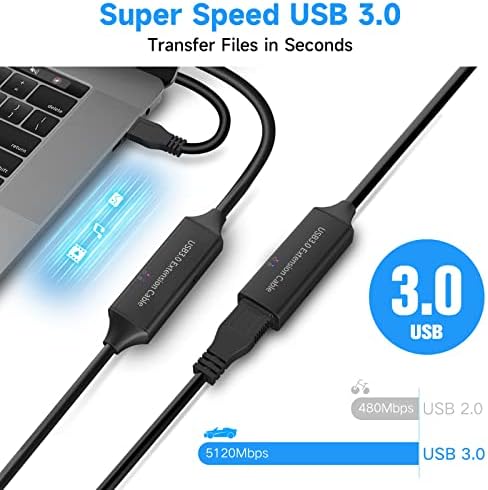 ıkuaı 13 Port USB 3.0 Alüminyum Hub ile 72W (12V/6A) güç Adaptörü + 16 Feet USB 3.0 Aktif Uzatma Erkek Dişi Kablo