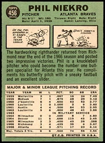 1967 Topps 456 Phil Niekro Atlanta Braves (Beyzbol Kartı) ESKİ + Braves
