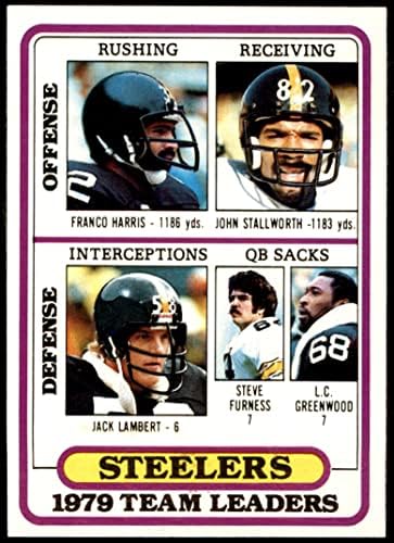 1980 Topps 319 Steelers Liderleri ve Kontrol Listesi Franco Harris / John Stallworth / Jack Lambert / Steve Furness
