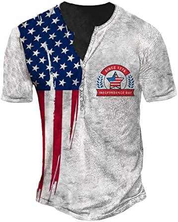 ZEFOTİM Temmuz 4th Gömlek Erkekler ıçin Kısa / Uzun Kollu O Boyun Amerikan Bayrağı Gömlek Casual Yaz Moda Ince Tişörtleri