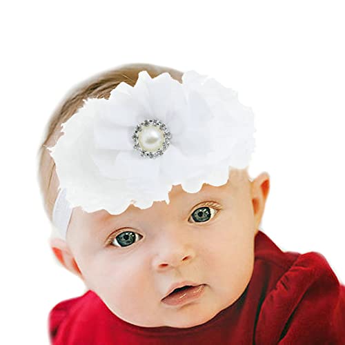 Bloomposh Bebek Beyaz Bantlar Hairbands saç fiyonkları Elastik saç aksesuarları Bebek Kız Yenidoğan Bebek Tulumları