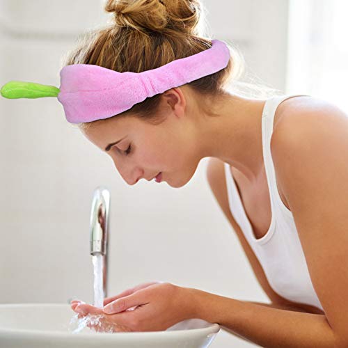 Lurrose 3 ADET Filiz Peluş Kafa Bandı Elastik Makyaj Bantlar Duş Yıkama Yüz Headwrap Spor saç Bandı Kızlar için Kadın