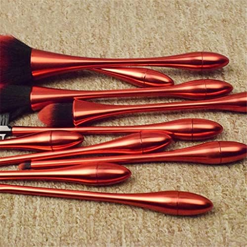 RENSLAT Profesyonel 10 adet/takım makyaj güzellik fırçalar makyaj fırça Kozmetik Fırça seti (Renk : Kırmızı, boyutu: