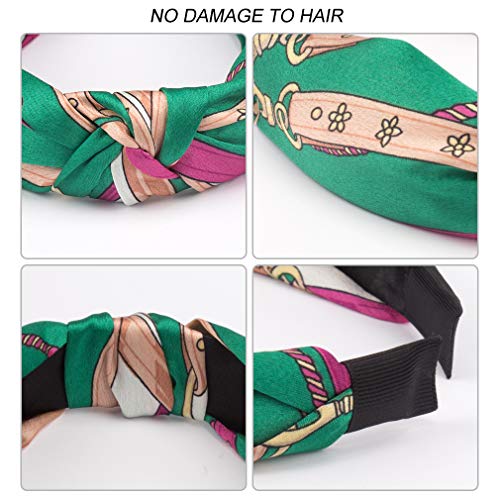 Cubaco 12 Paket Düğümlü Saç Bantları Kadınlar için Bayan Saç Bantları Kadınlar için Sevimli üst Düğüm Türban Kafa