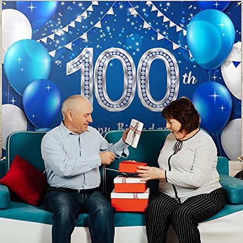 HAMİGAR 6x4ft Mutlu 100th Doğum Günü Afiş Zemin-100 Yaşında Doğum Günü Süslemeleri Parti Malzemeleri Kadınlar için