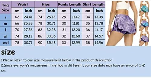 Flowy Pilili Koşu Etekler Şort ile Kadınlar için Yüksek Belli Golf Skorts 2 in 1 Düz Renk Koşu Şort Yoga Skorts